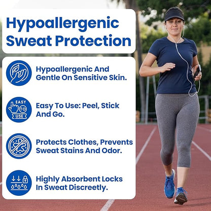 Underarm Sweat Pads for Men and Women – Disposable Armpit Shields to Combat Sweat. Regain Your Confidence with Our Easy-to-Use Underarm Pads Designed for All-Day Protection.