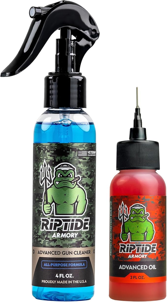 Riptide Armory Advanced Gun Cleaner & Gun Oil Kit - Cleans, Lubes, Protects Targeted Long-Lasting Formula - Nano Coat Technology - Veteran Founded & Formulated by Former US Navy Seal