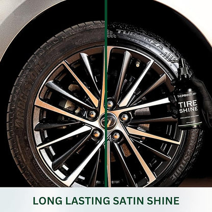 The Pro Stuff® Tire Shine - Satin Tire Dressing for Deep Black Finish | No Sling, Quick Drying, Solvent-Free | Car Tire Shine for Enthusiasts