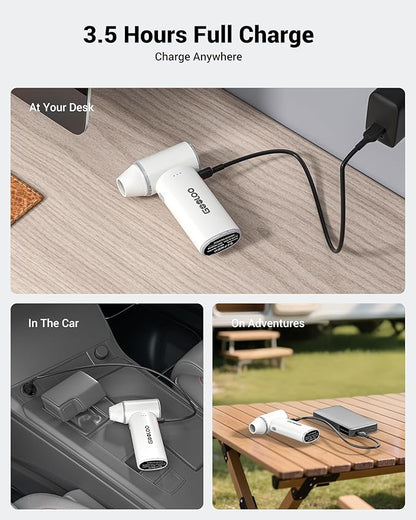 GOOLOO F3 Electric Air Duster- 150000RPM 52m/s Super Power Car Duster, Variable Speed Air Duster Rechargeable with Fast Charging, Mini Dust Blower for Computer, Keyboard, House, Outdoor and Car