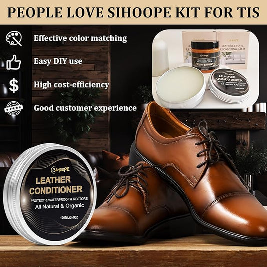 8.8oz Leather Recoloring Balm with 100ml Mink Oil,Medium Brown Leather Repair Kit for Furniture,Leather Repair Cream,Leather Scratch Repair for Car Interior,Leather Conditioner for Couch