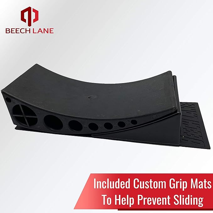 Beech Lane Camper Leveler 2 Pack - Precise Camper Leveling, Includes Two Curved Levelers, Two Chocks, and Two Rubber Grip Mats, Heavy Duty Leveler Works for Campers Up to 35,000 LBs, Patented