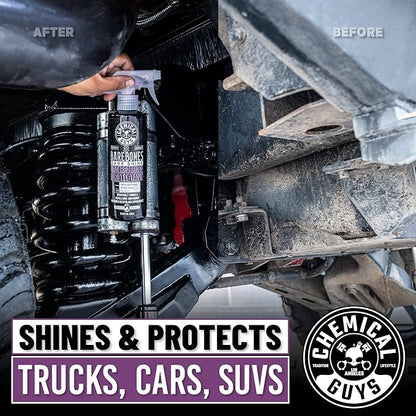 Chemical Guys TVD_104_1602 Bare Bones Premium Dark Shine Spray for Undercarriage, Tires and Trim, Safe for Cars, Trucks, Motorcycles, RVs & More,16 fl oz (4 Pack)