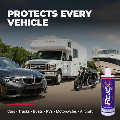 RejeX High Gloss Finish That Protects, Long-Lasting Polymer Coating for Cars, Trucks, Boats, RVs, Motorcycles, Aircraft, Glass, Painted Metal, Fiberglass, Acrylic, Gel Coat & Plastic Surface, 16 Fl Oz