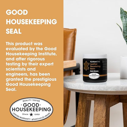 The Original Leather Recoloring Balm by Furniture Clinic - Ivory Leather Dye for Furniture, Couches & Car Seats - Restore Scratched, Faded, & Damaged Surfaces