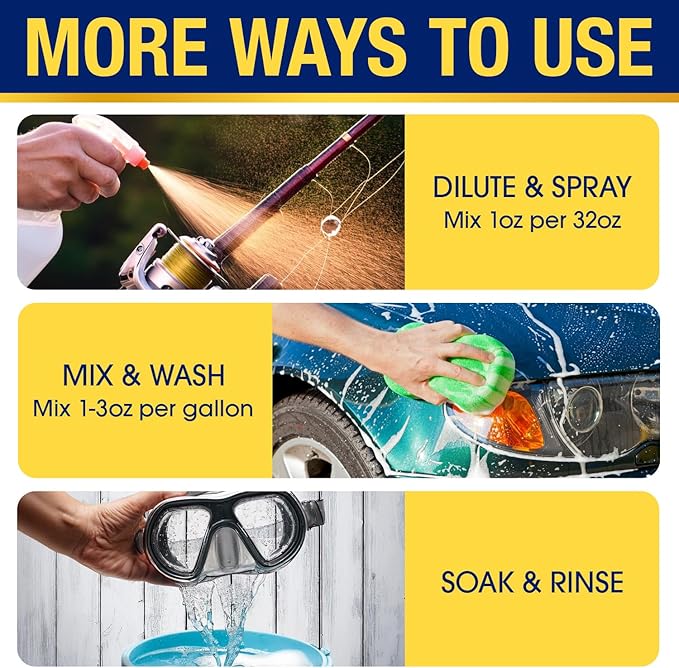 [1 Gallon] Concentrated Salt Remover + Corrosion Protection - Made in USA, Salt Cleaner Ideal for Boats, Cars, Marine Engine & Outboard Motor Flush, Washes Salt Away from Boat, Vehicles, & Trailers
