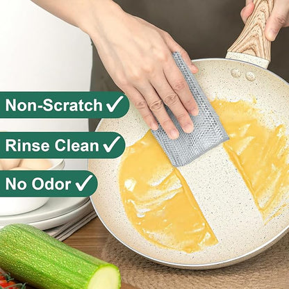 HAUHAUJUS Multipurpose Non Scratch Wire Dishwashing Rags, Cleaning Cloths, 24 Pack