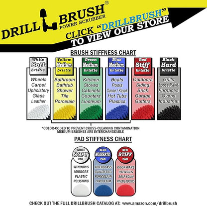 Nylon Drill Brush Attachments for Cleaning Car Accessories, Carpet, Truck Interior, Fabric, Wheel, Rim, Glass, Bath, Tub, Shower, Tile, Grout, Boat Hull, Seats - Drill Brush for Car Detailing Supplies