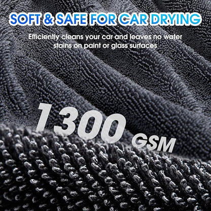 Car Drying Towel, 48"x24" Extra Large Twisted-Loop Car Cleaning Towel,1300GSM Super Absorbent, Streak Free Microfiber Cleaning Cloth for Cars, Trucks,Full-Sized SUVs