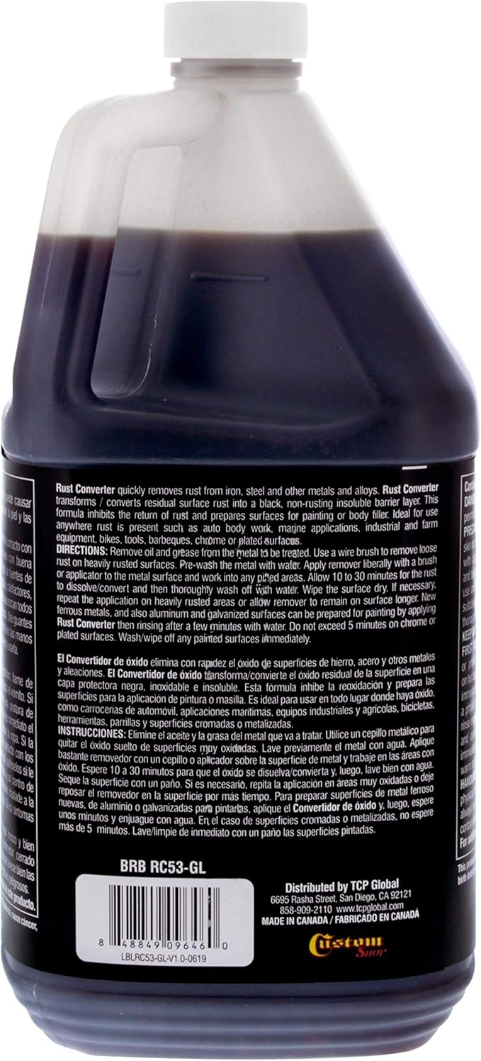 Custom Shop Barrier Bond - Rust Converter, 1 Gallon, Anti-Rust Metal Coating, Rustpoofing Protection, Rust Remover & Inhibitor