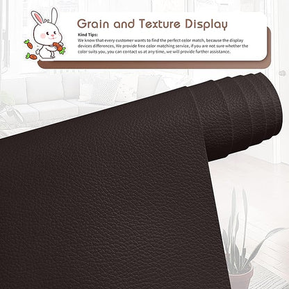KING MOUNTAIN Leather Repair Patch,16 x 60 Inches self Adhesive Leather Repair Tape for Damaged Leather Furniture, Sofa Seating,Car Seats, Leather Goods(Dark Brown)