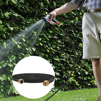 ACOVER Anti-Kink 25FT Non-Expanding Garden Hose, Flexible and Tough, Lightweight and Sturdy for Outdoor, Yard, Lawn, Car Wash, Marine, and Camper Use,and All-Season Use. U.S Standards Brass Fitting