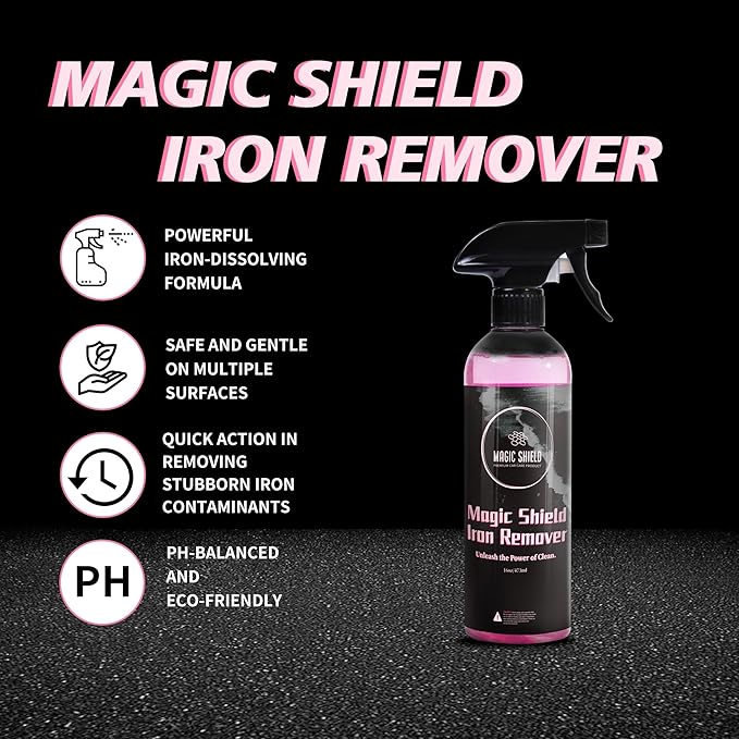 Iron Remover Spray for Cars 16oz - pH-Neutral Iron and Fallout Remover for Car, Motorcycle, RV & Boat | 5-Minute Reaction, Effective on Wheels & Paint | All-In-One Solution