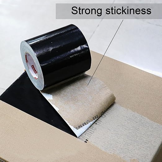 Wide Duct Tape, Industrial Grade 30Yards (90 ft) Wide 6'' Tape Duct, 9 Mil Heavy-Duty, Waterproof, Strong, Flexible, No Residue, for Crafts & Home Improvement (Black, 6'' x 90ft)