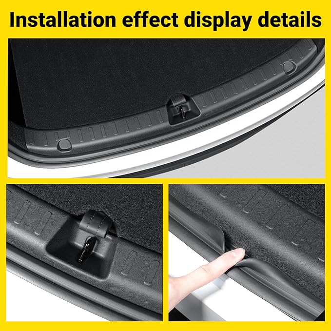 PUOENI 2025 2026 Model Y Juniper Rear Bumper Guard 1 PCS Anti-Scratch TPE Rear Trunk Door Sill Protector for Refresh Model Y Juniper Internal Accessories