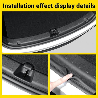 PUOENI 2025 2026 Model Y Juniper Rear Bumper Guard 1 PCS Anti-Scratch TPE Rear Trunk Door Sill Protector for Refresh Model Y Juniper Internal Accessories