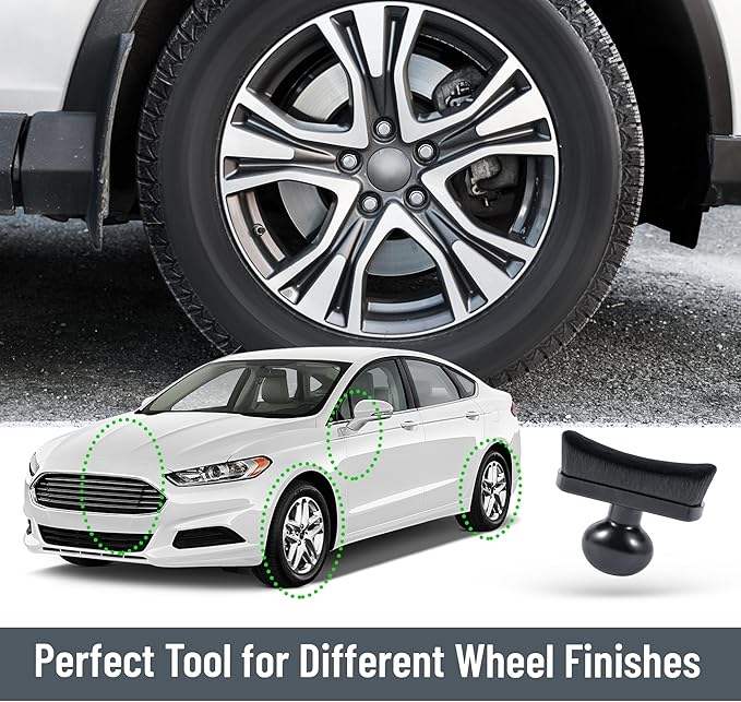 Car Tire Shine Applicator,Vegan Tire Shine Applicator with Curved Brush Head - Large Automotive Tire Dressing Applicator Brush with Storage Stand for Tire Detailing, 3.6 Inch Length -2pcs (Black)