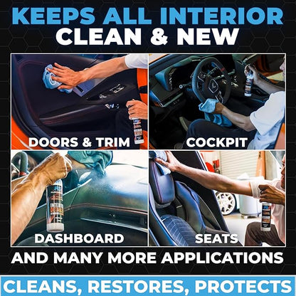 Flowgenix Interior Car Cleaner and Protectant Spray - Interior Detailer and Restoration for Seats, Upholstery, Dashboard, Vinyl, Trim & more - Automotive Detailing Spray for Cars, Motorcycle, RV
