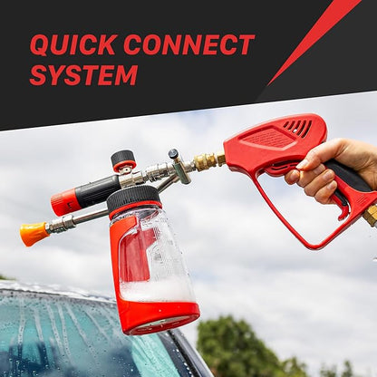Maxshine Universal Foam & Wash 2-in-1 System – Quick Connect Foam Cannon & Pressure Washer Nozzle – Stainless Steel for Premium Car Detailing – Easy Switch
