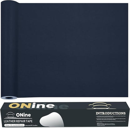 ONine Leather Repair Tape,Self Adhesive Leather Repair Patch,Leather Patches for Furniture,Sofa,Car Seats,Office Chair. Vinyl Repair Kit 16x48in(Blue)