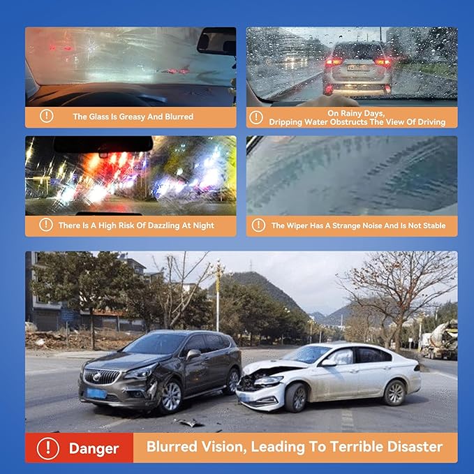 AOTE-BAS Windshield Cleaner Oll Film Remover & Rain Repellent for Car- Abrasive Glass Cleaner Remove- Oily Stains & Remains of Other Coatings