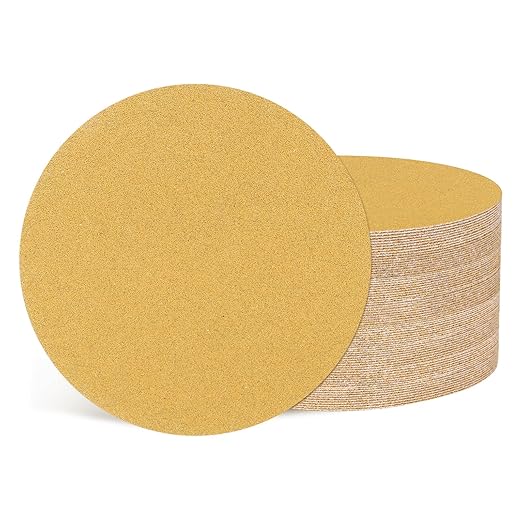 Kozelo 50 Pcs Sanding Discs 3 Inch 150 Grit Hook and Loop Random Orbital Sandpapers Suitable for Drywall Sander Wood Metal Furniture, Yellow