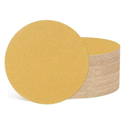 Kozelo 50 Pcs Sanding Discs 3 Inch 150 Grit Hook and Loop Random Orbital Sandpapers Suitable for Drywall Sander Wood Metal Furniture, Yellow