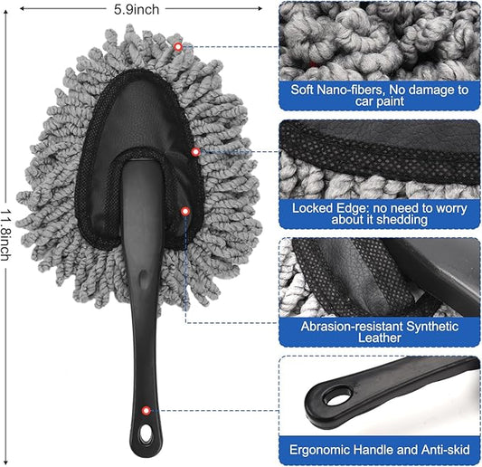 Vidspl Car Interior Duster Detailing Brush Set Cleaning Gel Kit, Soft Microfiber Towels Dash Vent Dusting Car Slime Putty Detailing Brushes Accessories Tools for Car Decoration Auto Truck SUV RV