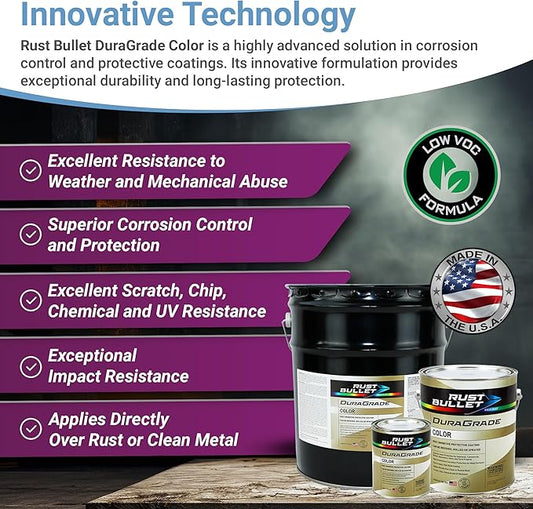 RUST BULLET DuraGrade Color - Purple - 1 Quart - Advanced Technology Corrossion Control, Rust Inhibitor & Protective Coating, Exceptional Adhesion, UV Resistant