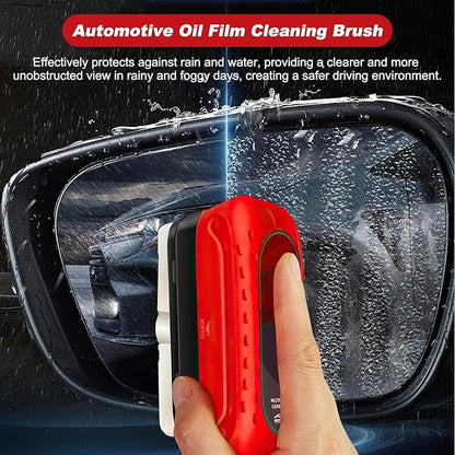 2Pcs Automotive Oil Film Cleaning Brush 2.0 with Refill, Universal Car Glass Oil Film Cleaner, New Glasses Coating for Windshield, Glass Cleaning Board Improves Clarity and Visibility
