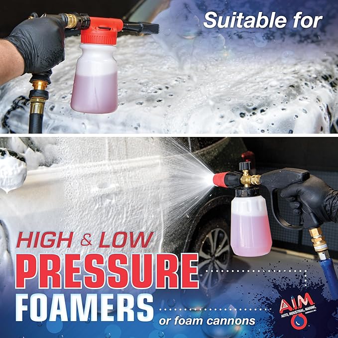 AIM Chemicals Car Wash - High Foam Formula Car Shampoo, Professional Car Wash Shampoo Compatible with Ceramic Coatings - Ideal for Foam Guns - Streak-Free Finish for Detailing - 1 Gal