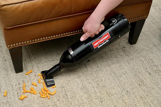 METROVAC CHV-B6 Deluxe Cordless Hand Vac – Powerful, Portable, (2) Rechargeable 250W DC Motor Vacuum Cleaner for Home, Auto Shop, and Pet Hair – Premium Handheld Vacuum with HEPA Filtration - Black