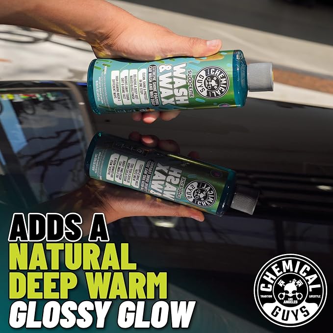 Chemical Guys Sudpreme Wash & Wax Car Wash Soap (2 x 16 Fl Oz) – High-Foam Auto Shampoo with Gloss Boosting Wax for Clean, Shiny Finish