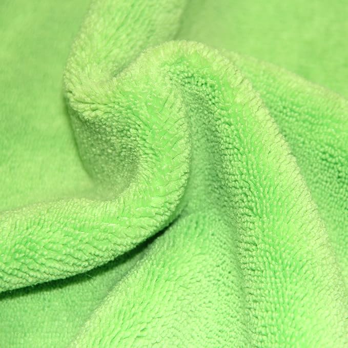 POLYTE Microfiber Cleaning Towel (16x24 in, 18 Pack, Blue,Green,Yellow)