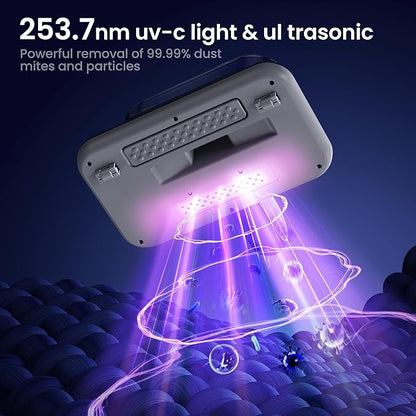 Mattress Vacuum Cleaner Powerful Vibration Cordless Sofa Bed Vacuum Cleaner with UV-C Light, Type-C Charging Port and LED Display, HEPA Filter, Versatile Handheld Vacuums for Bed, Couch, Crib, Carpets