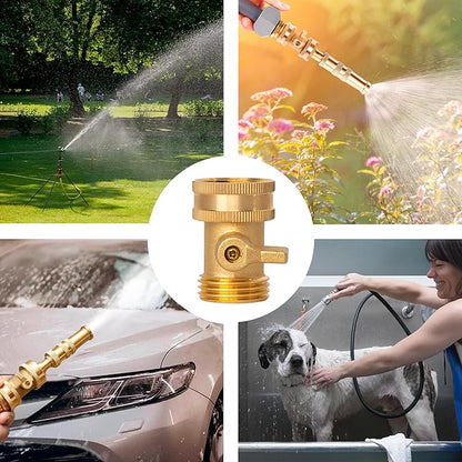 Brass Garden Hose Shut-Off Valve, 2 Pack 3/4 Inch Heavy Duty Solid Brass Garden Hose Shut Off Valve with 4 Extra Rubber Washers