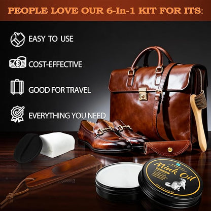 Feilove 4-in-1 Mink Oil Leather Conditioner and Cleaner 3.52 oz - Premium Waterproof Formula for Boots and Shoes