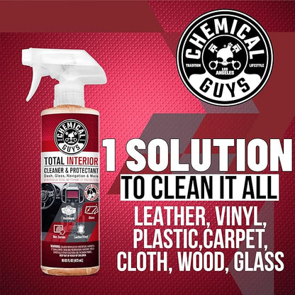 Chemical Guys Total Interior Cleaner & Protectant (Safe on Dash, Leather, Vinyl, Plastics, Trim, Glass, Fabric & More), 32 fl oz - Black Cherry Scent