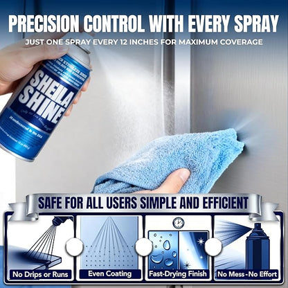 Sheila Shine 3 x 10oz Stainless Steel Cleaner and Polish - Removes Grease, Fingerprint & Watermark - Kitchen Appliances, Refrigerators, Sinks, Ovens & Grills - Stainless Steel Cleaning Spray