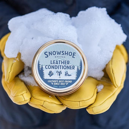 Snowshoe Leather Conditioner, Made in USA Since 1927 - Protect, Condition, Restore & Waterproof - Leather Conditioner for Furniture, Couch, Purses, Shoes, Boots, Gloves, Saddles (4 oz)