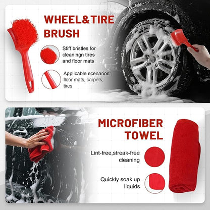 10Pcs Interior Detailing Brush Set, Car Vent & Dashboard Cleaner Kit with Microfiber Towel, Storage Bag (10PCS)