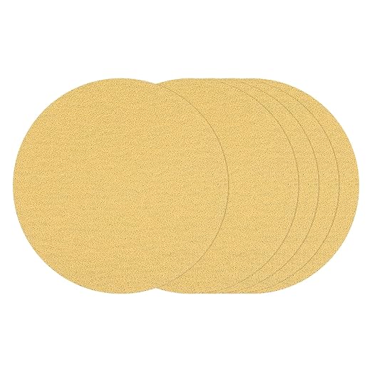 Kozelo 25 Pcs Sanding Discs 8 Inch 40 Grit Hook and Loop Random Orbital Sandpapers Suitable for Drywall Sander Wood Metal Furniture, Yellow