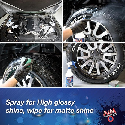 AIM Chemicals Vinyl Leather Rubber Multi-Purpose Dressing -Effective UV Protection -Leather Cleaner & Conditioner -Suitable for Interiors, Exteriors, Engines -Anti-Static -Water-Based for Cars, 5 Gal