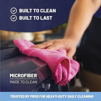 MW Pro Microfiber Cleaning Cloth | Yellow (12 Pack) | Size 16" x 16" | All Purpose Microfiber Towels - Clean, Dust, Polish, Scrub, Absorbent