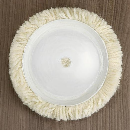 QWORK Wool Buffing Pad Kit, 3 Pcs 7 Inch Wool Polishing Pads, Polishing Wool Pads Kit, Low Linting Wool Pad, Natural Pad