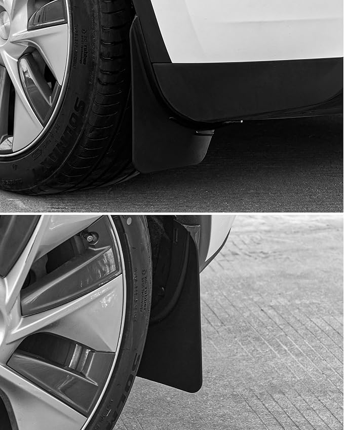 3W Tesla New Model Y Juniper Mud Flaps 2025 2026 Accessories, Protect Paint, No Drilling Required, All-Weather Mud Guard Body Kits, Black (Set of 4)