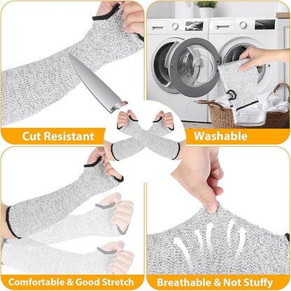 Tyqour 2Pcs Cut Resistant Sleeves Soft Arm Protectors Sleeve for Thin Skin and Bruising Safety Arm Sleeves Arm Guards for Biting Gardening Kitchen Farm Work
