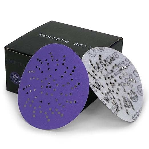 Serious Grit - 3.5-Inch (90mm) 220 Grit Sanding Discs - Advanced Ceramic Grain - Universal Multi-Hole Design Fits Festool RO 90 & Other 3.5 in RO Sanders - Heavy-Duty Hook & Loop Film Discs - 50 Pack