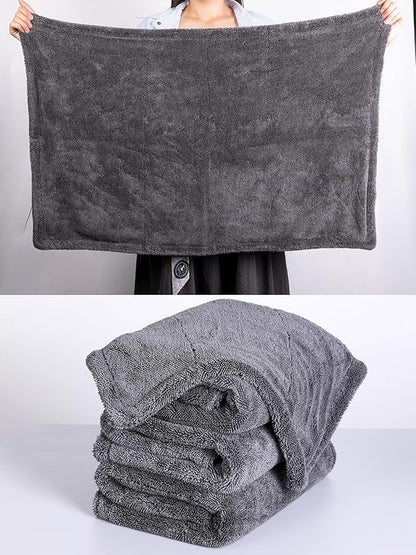 aokway Car Drying Towel from No Streaks, Scratches, or Water Spots - Large Premium 1300 GSM Microfiber - Double Twist Pile & Edgeless Design for Quick & Effortless Dry - 24” x 36”（1 Pack）