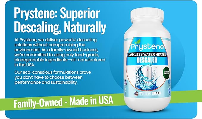 Tankless Water Heater Descaler Powder (1.2 Pounds) - Professional-Grade Descaler/Cleaner Restores Heating Efficiency. Easy to Use, Food Grade Ingredients, Biodegradable, Made in USA.